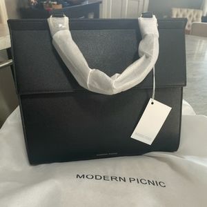 Modern picnic black large lunch bag